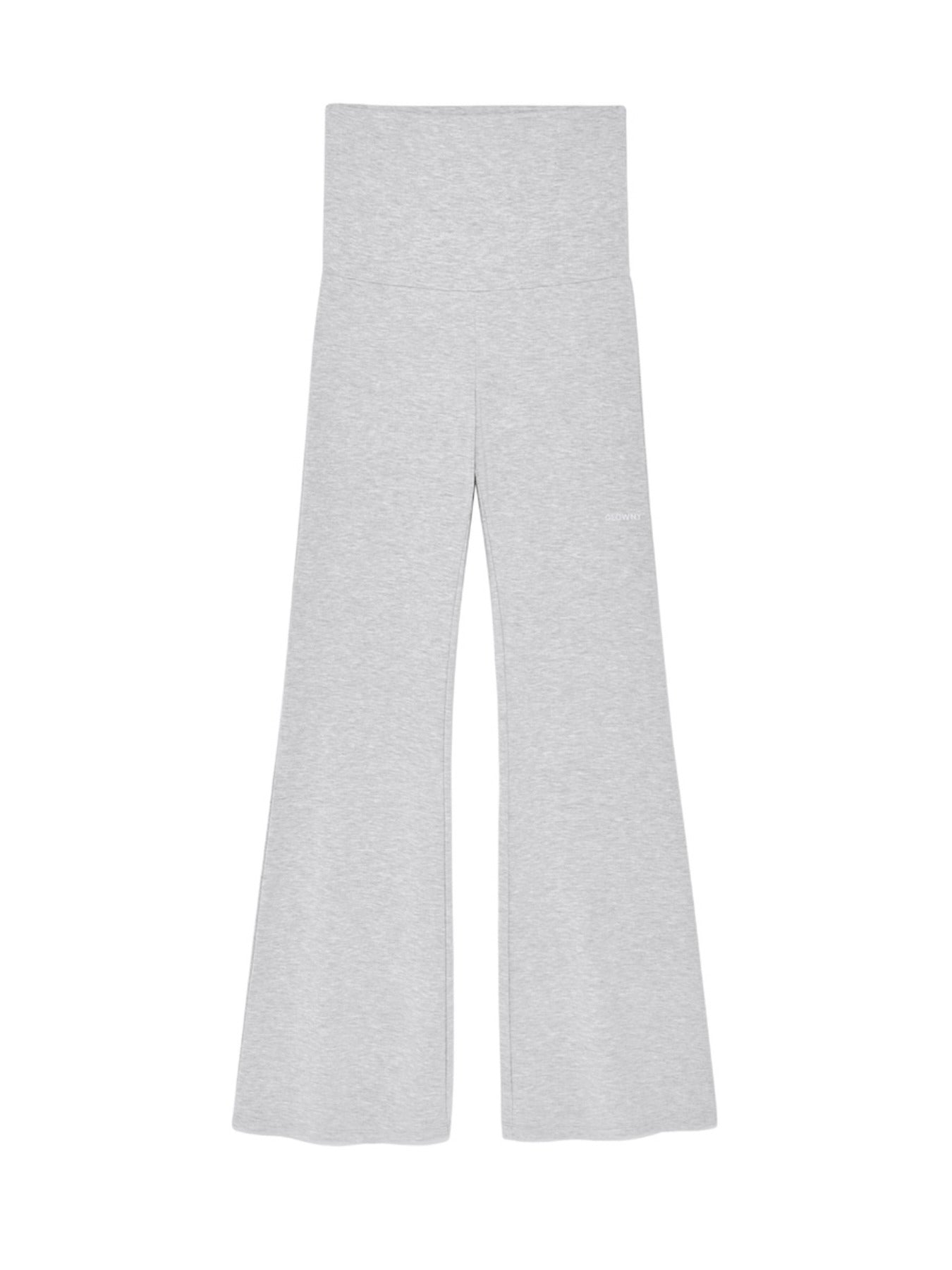 glowny-ss-25-air-folding-flare-pants-(white-melange)