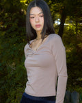 snuggiest-fw-26-clemence-modal-shirring-tee-tan-tan-s
