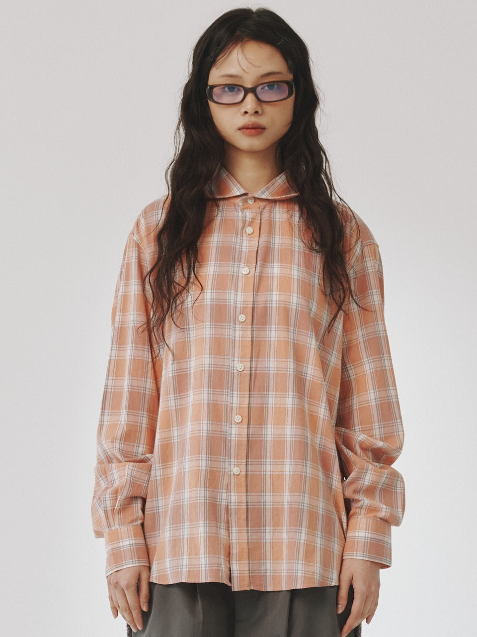 plzproject-ss-25-vintage-check-shirt,-peach