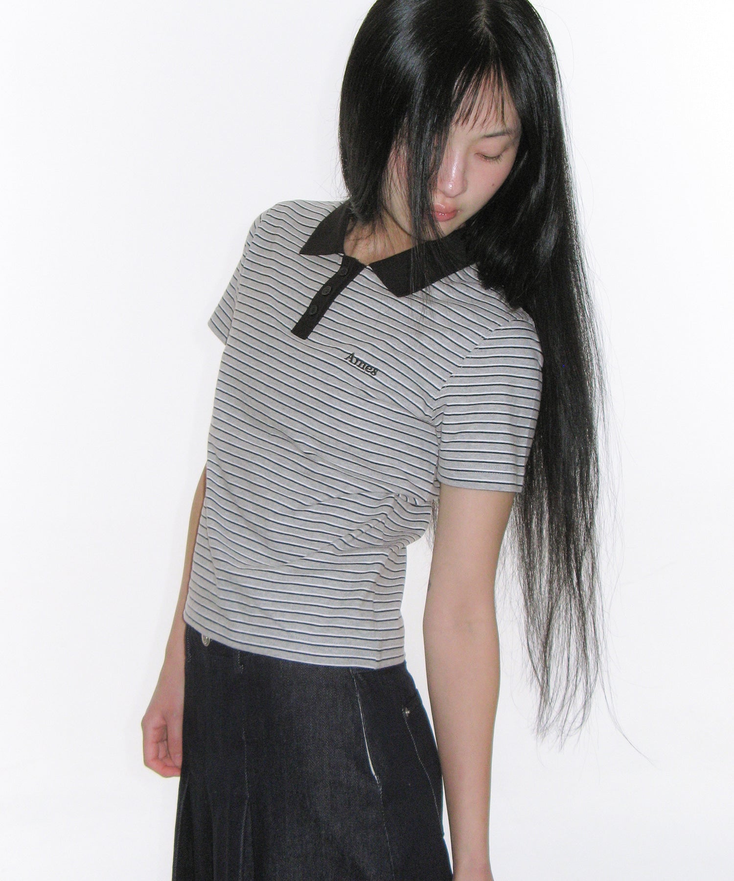 ames-worldwide-ss-26-basic-stripe-collar-tee-grey-grey-s