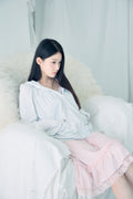 DAYNEE Melody shirring hoodie White Melange
