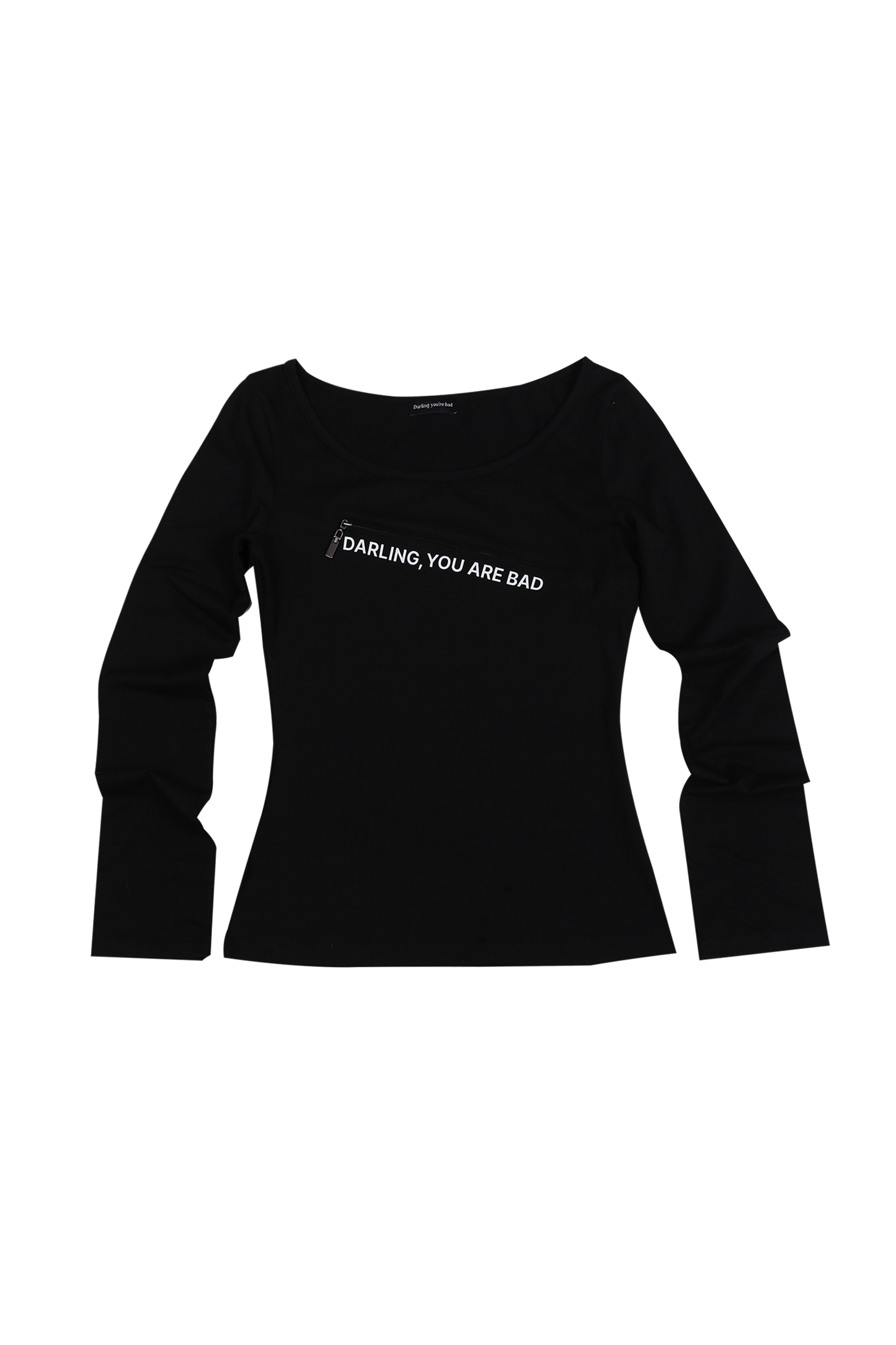 darling-you-are-bad-fw-24-unzipped-logo-tshirt-#black