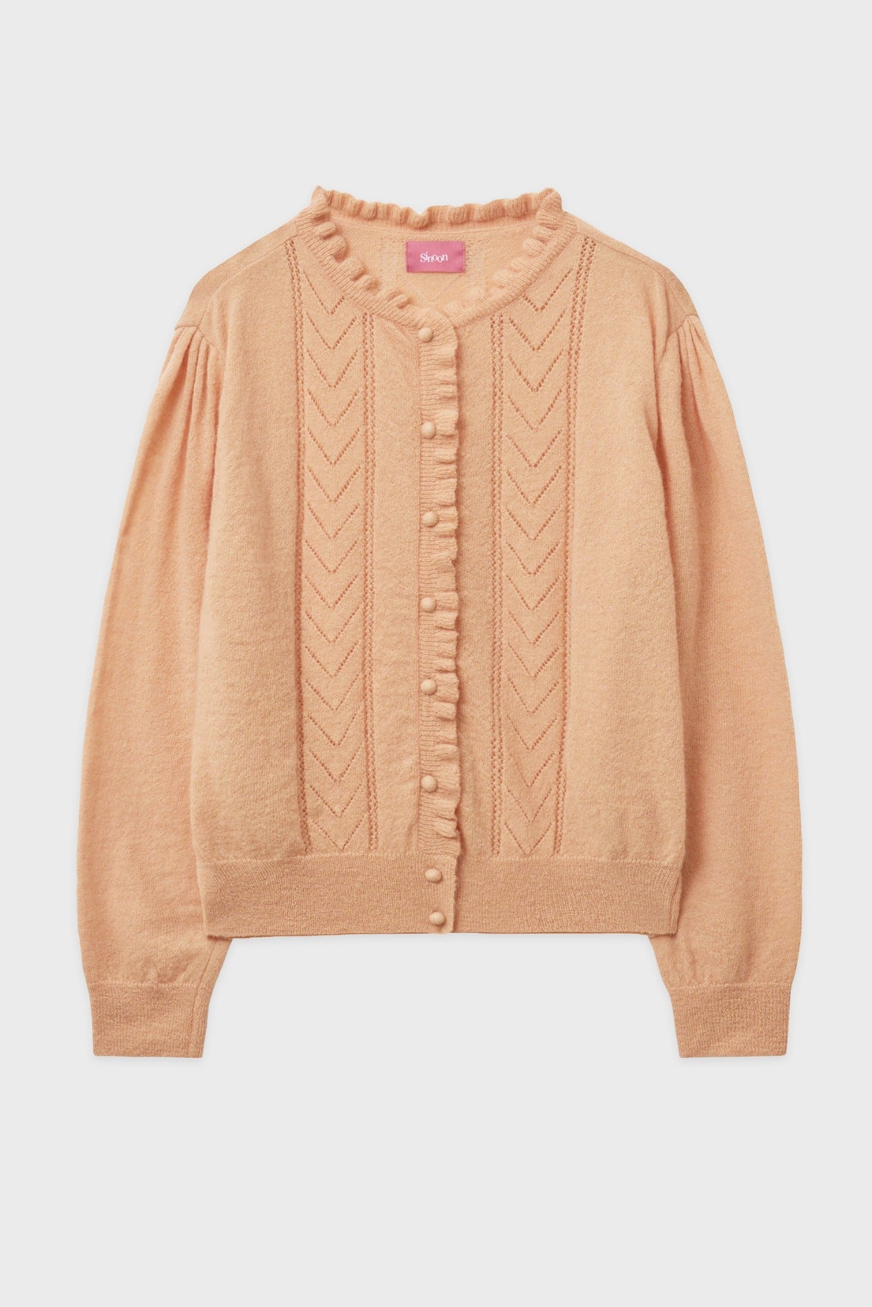 sinoon-fw-25-sn-ruffle-punching-cardigan-apricot-apricot-s