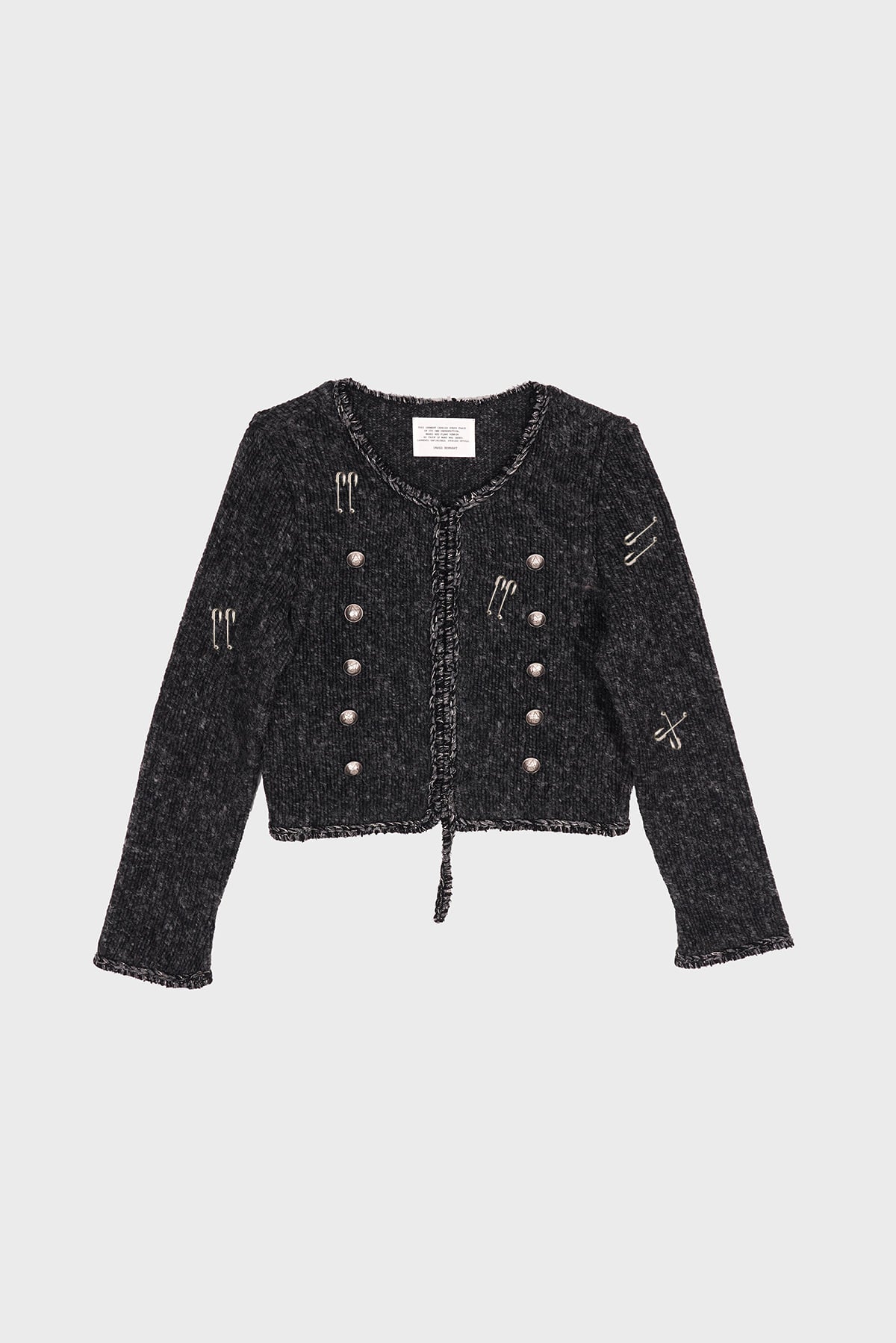 dared-fw-25-crest-double-button-knit-cardigan-black-s