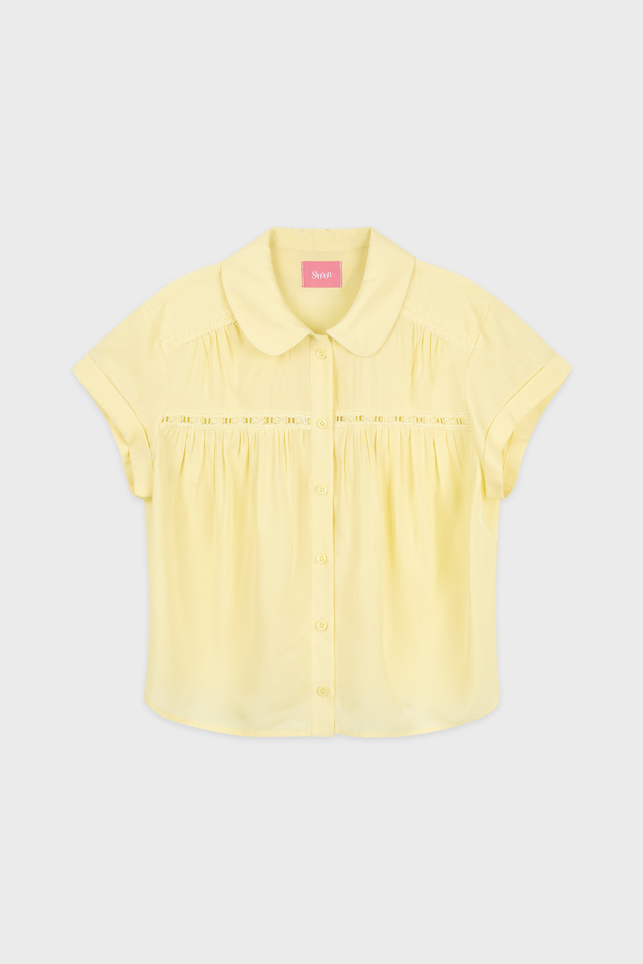 sinoon-ss-26-rose-lace-shirring-roll-up-blouse-yellow-yellow-s