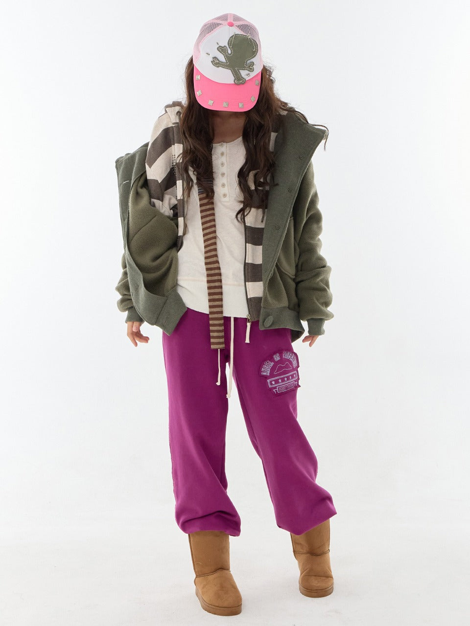 expired-girl-fw-26-stranger-patch-pants-magenta-black-size