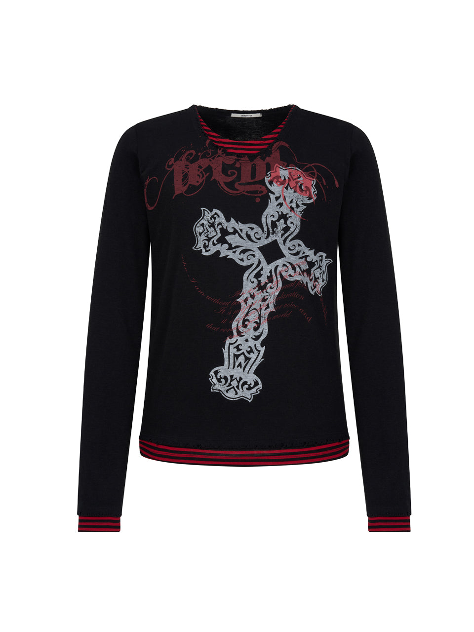 lecyto-fw-26-xenon-cross-stripe-t-shirt-black-black-s