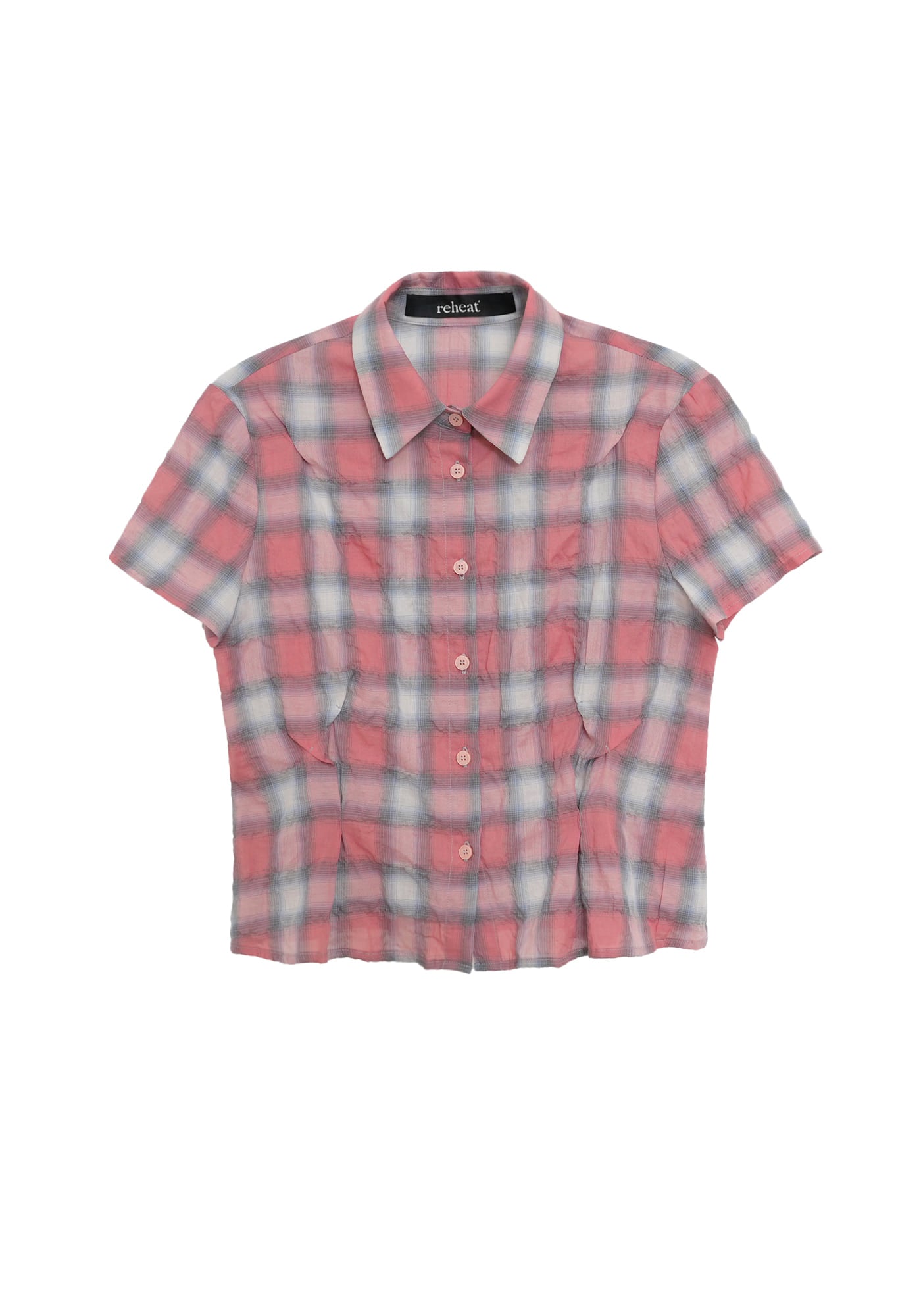reheat-ss-25-pinched-check-shirt-peach-peach-s