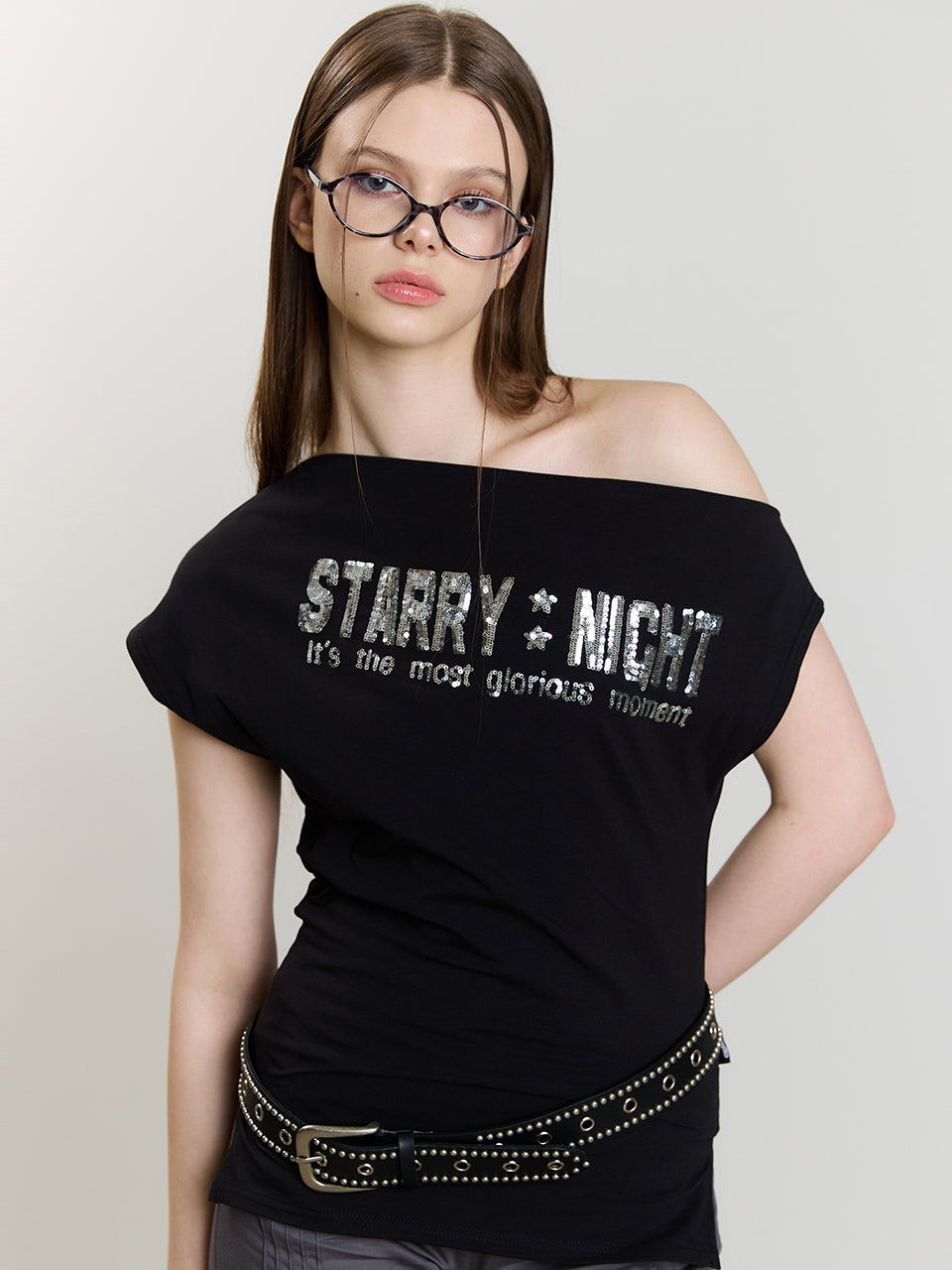 luv-is-true-ss-25-sm-spangle-offshoulder-tee-black-black-s