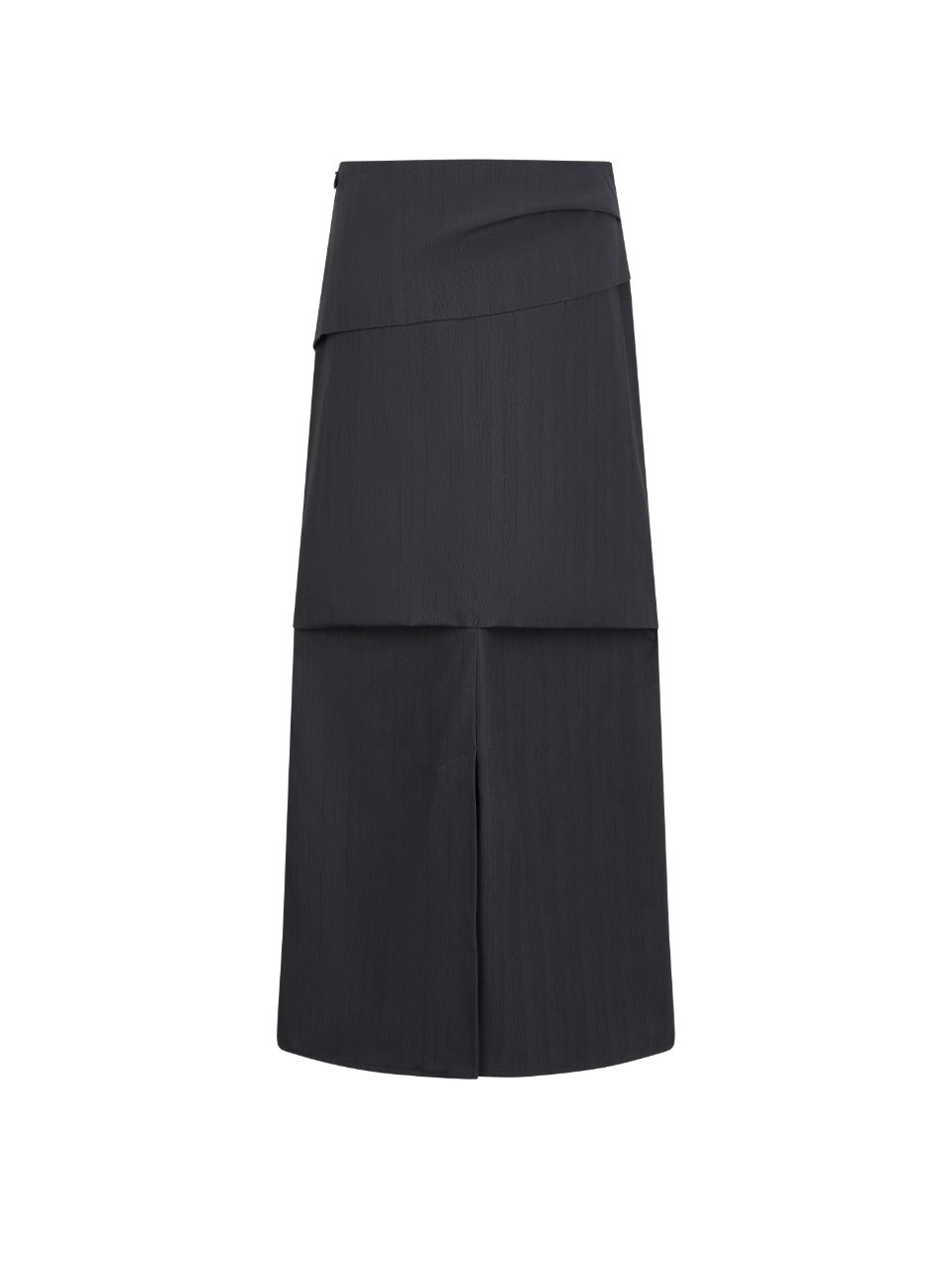 vadefy-fw-26-asymmetric-drape-shirring-long-skirt-charcoal-charcoal-s