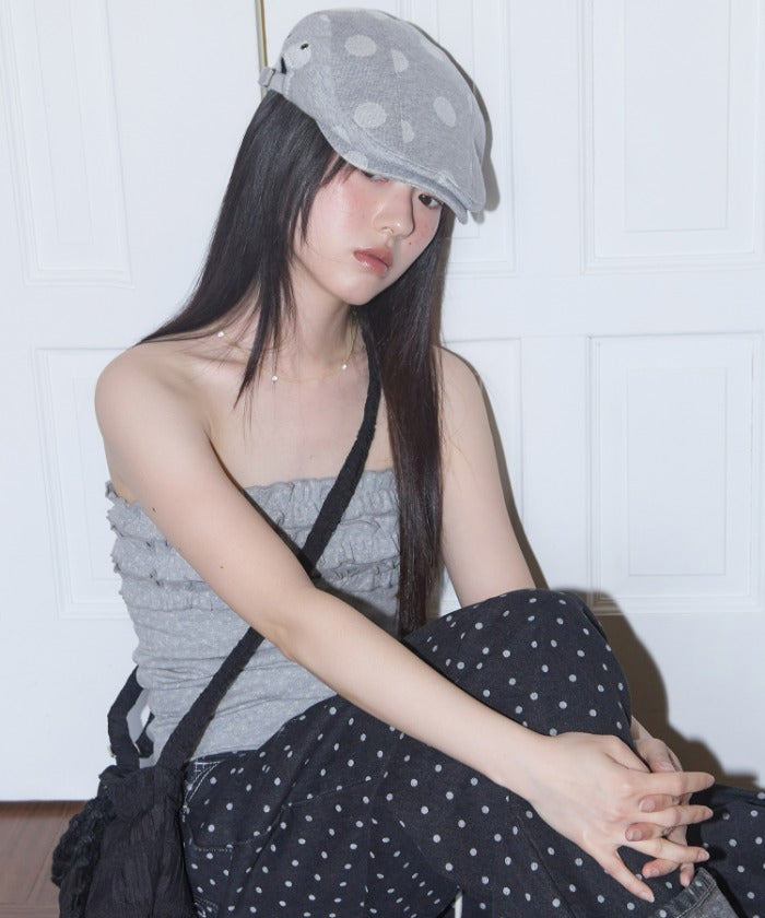 fancy-club-ss-25-angel-dot-hunting-cap-gray-f25qe997-gray-s