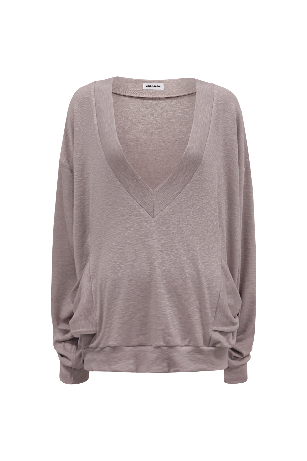 chemehc-fw-26-bow-v-neck-long-sleeve-pink-pink-s