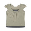[SUNNECT] Layered Shirring Top - Khaki