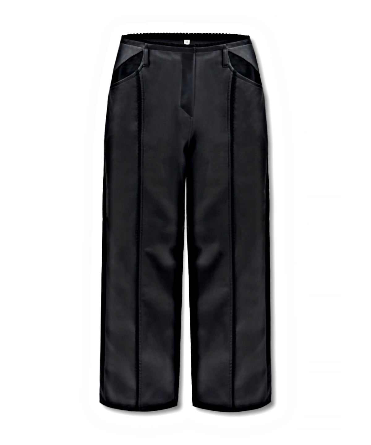 0104-ss-25-s/no.22-lace-trimming-leather-pants