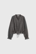 anedit-fw-26-i-blouson-v-neck-check-frill-blouse-black-black-s