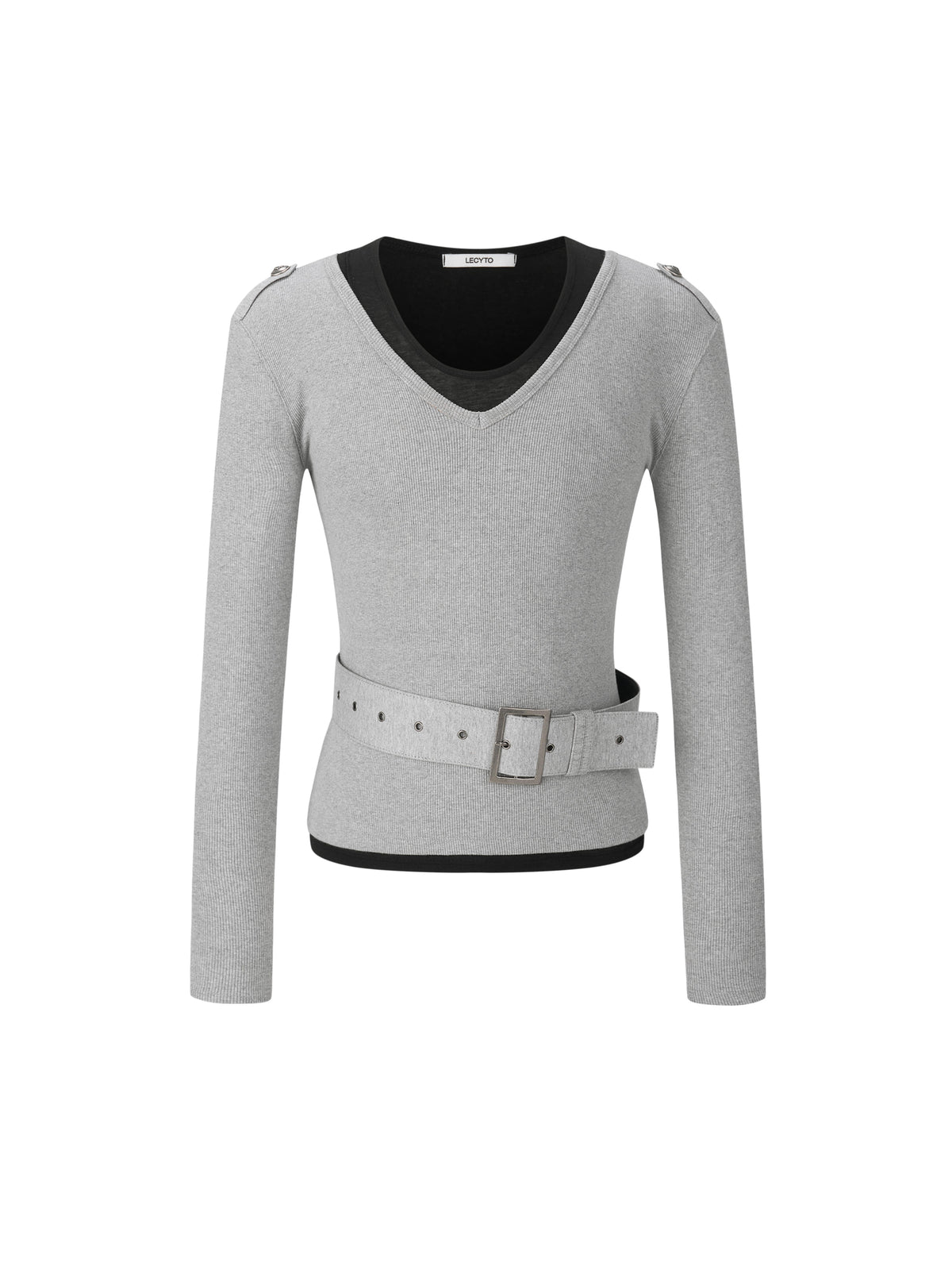 lecyto-fw-26-stray-v-neck-set-m-gray-melange-gray-s