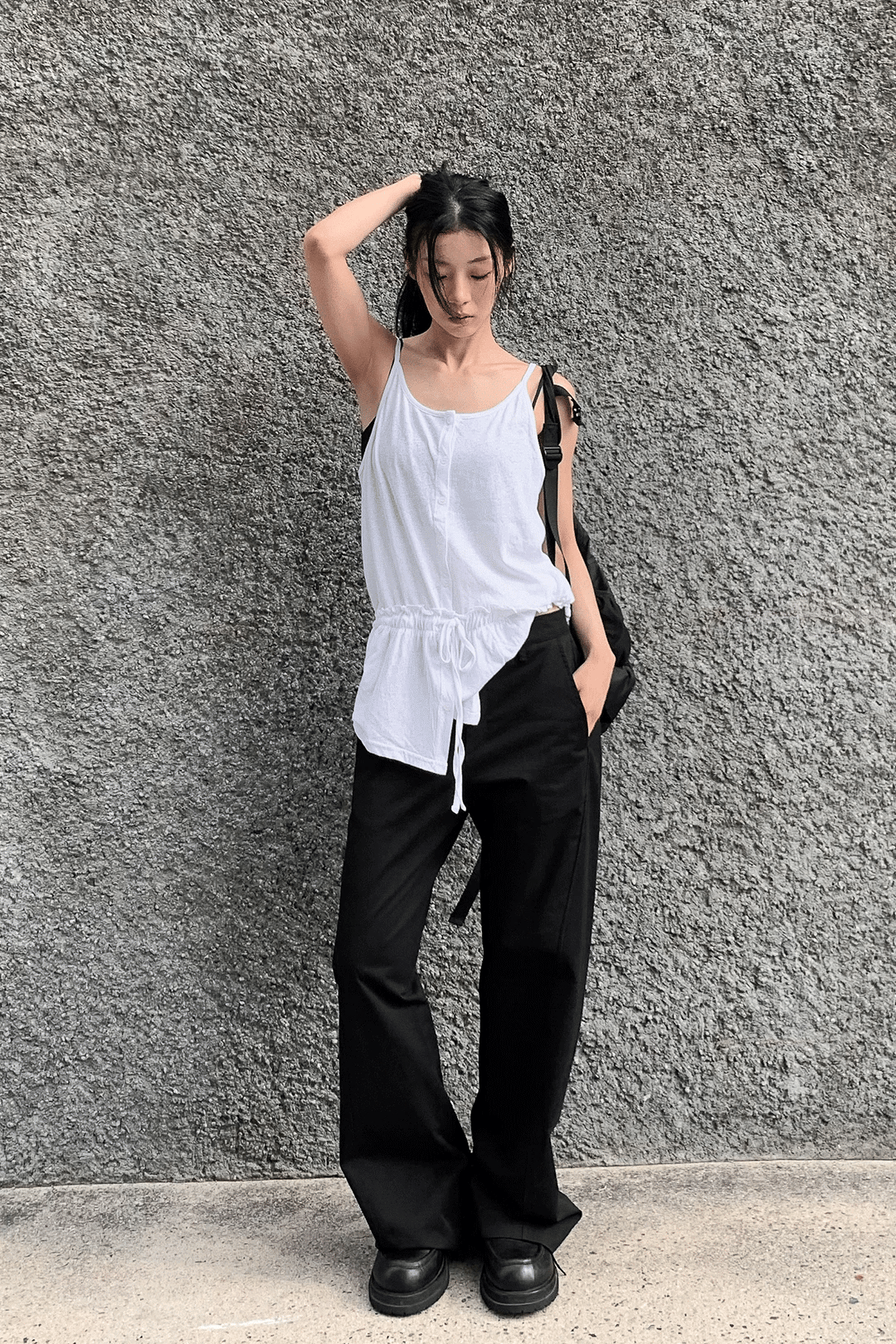 woohwa-ss-26-bootscut-line-pants-black-s