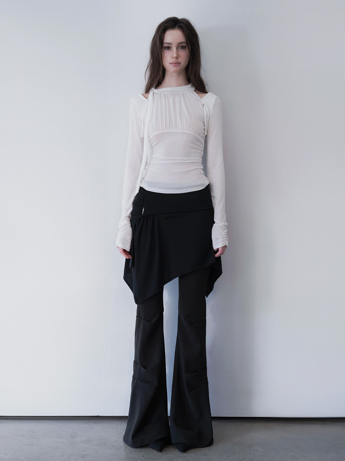 damio-ss-26-layered-scarf-shirring-top-ivory-ivory-s