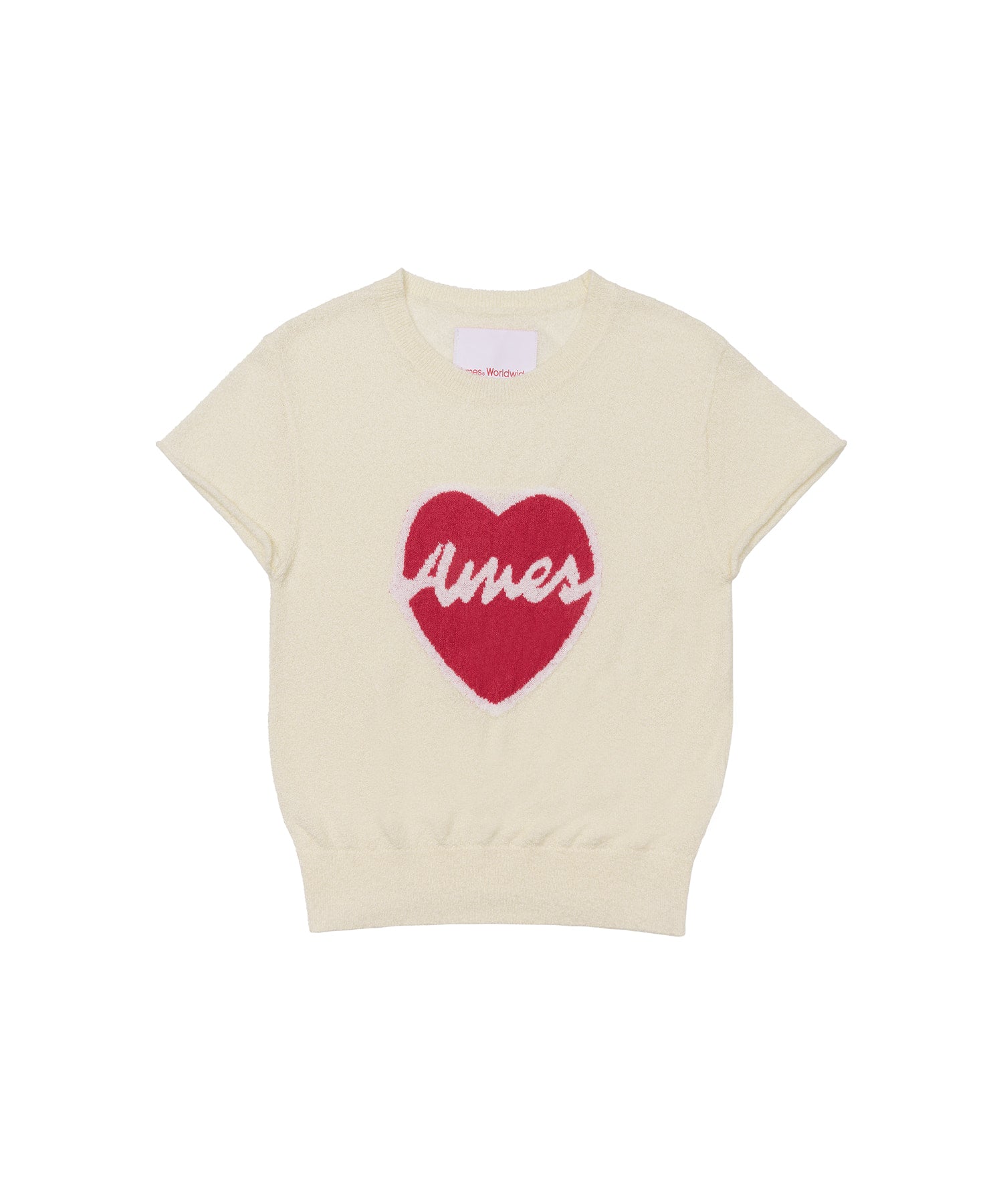ames-worldwide-fw-26-heart-short-sleeve-knit-cream-cream-s