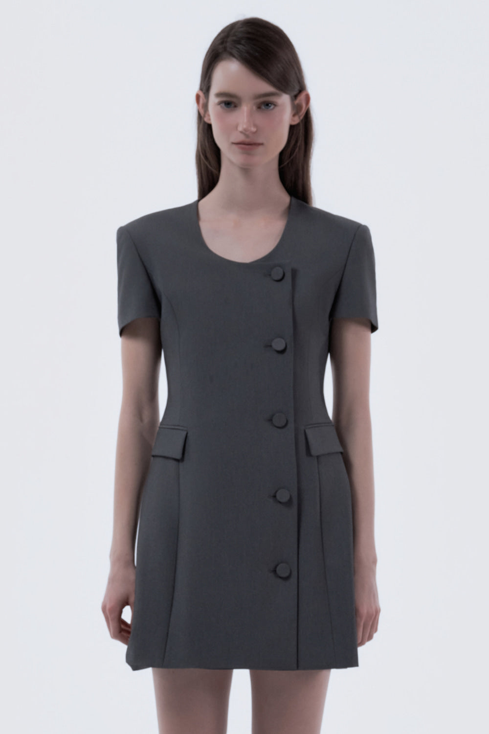 mausoleum-ss-26-jenn-round-neck-half-sleeve-suit-jacket-dress-grey-gray-s