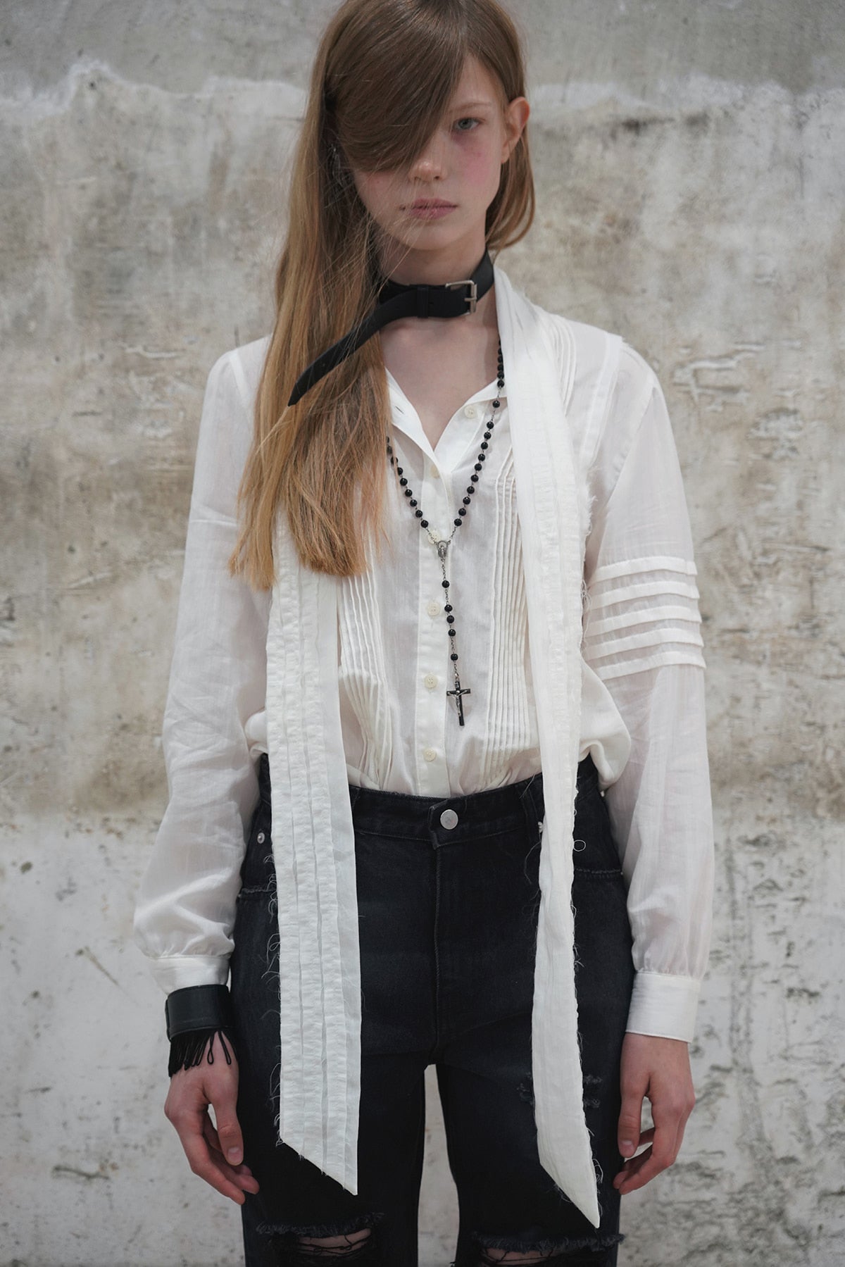 dared-fw-25-antique-pintuck-blouse-white-white-s