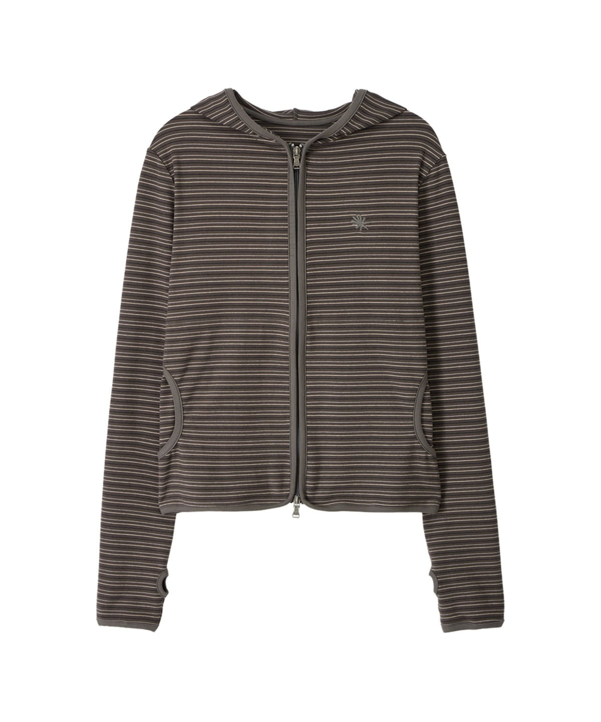 dandel-ss-26-dd-stripe-trim-hoodie-zip-up-brown-brown-s