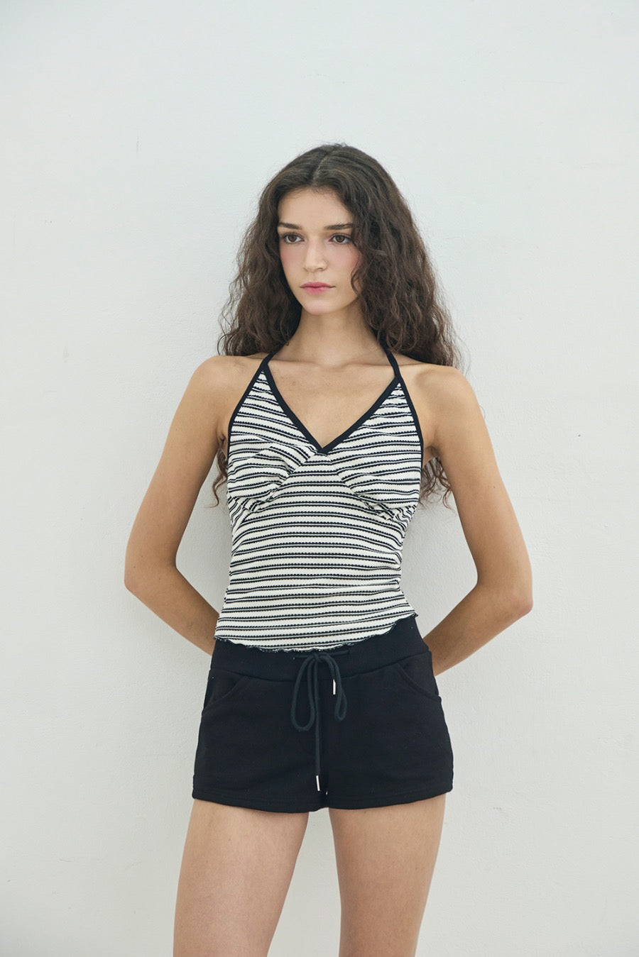 capricieux-fw-25-cleo-stripe-top-black-black-s