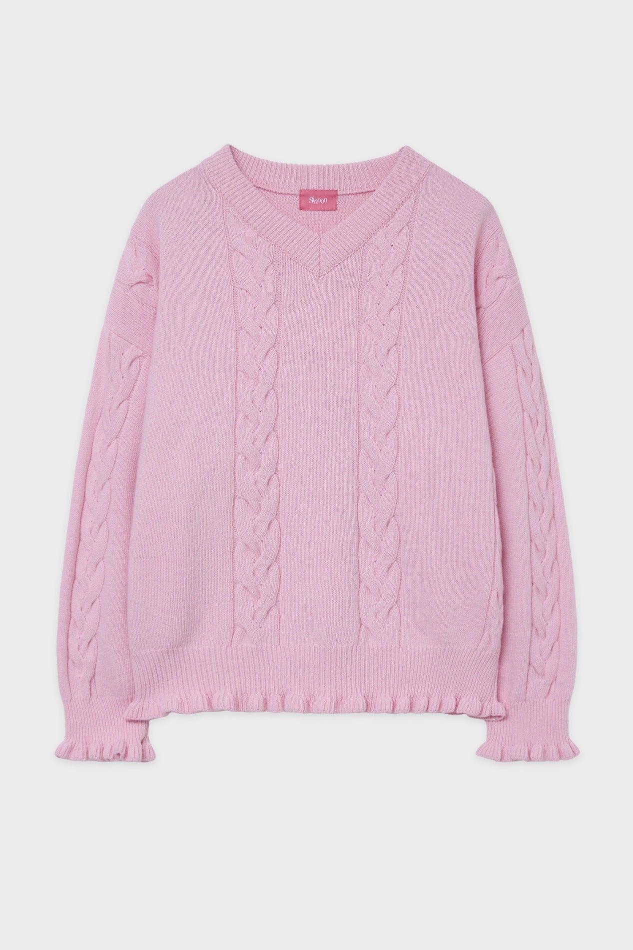 sinoon-fw-25-sn-cable-v-neck-pullover-pink-pink-s