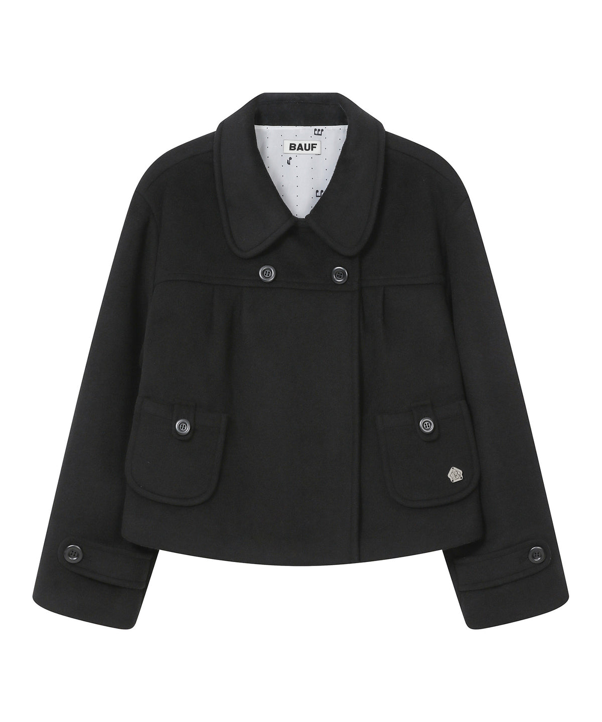 bauf-fw-26-round-neck-shirred-short-coat-black-black-s