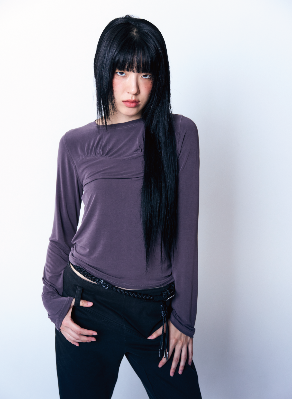guwolsibil-fw-26-fresh-line-shirring-t-shirt-deep-purple-purple-s