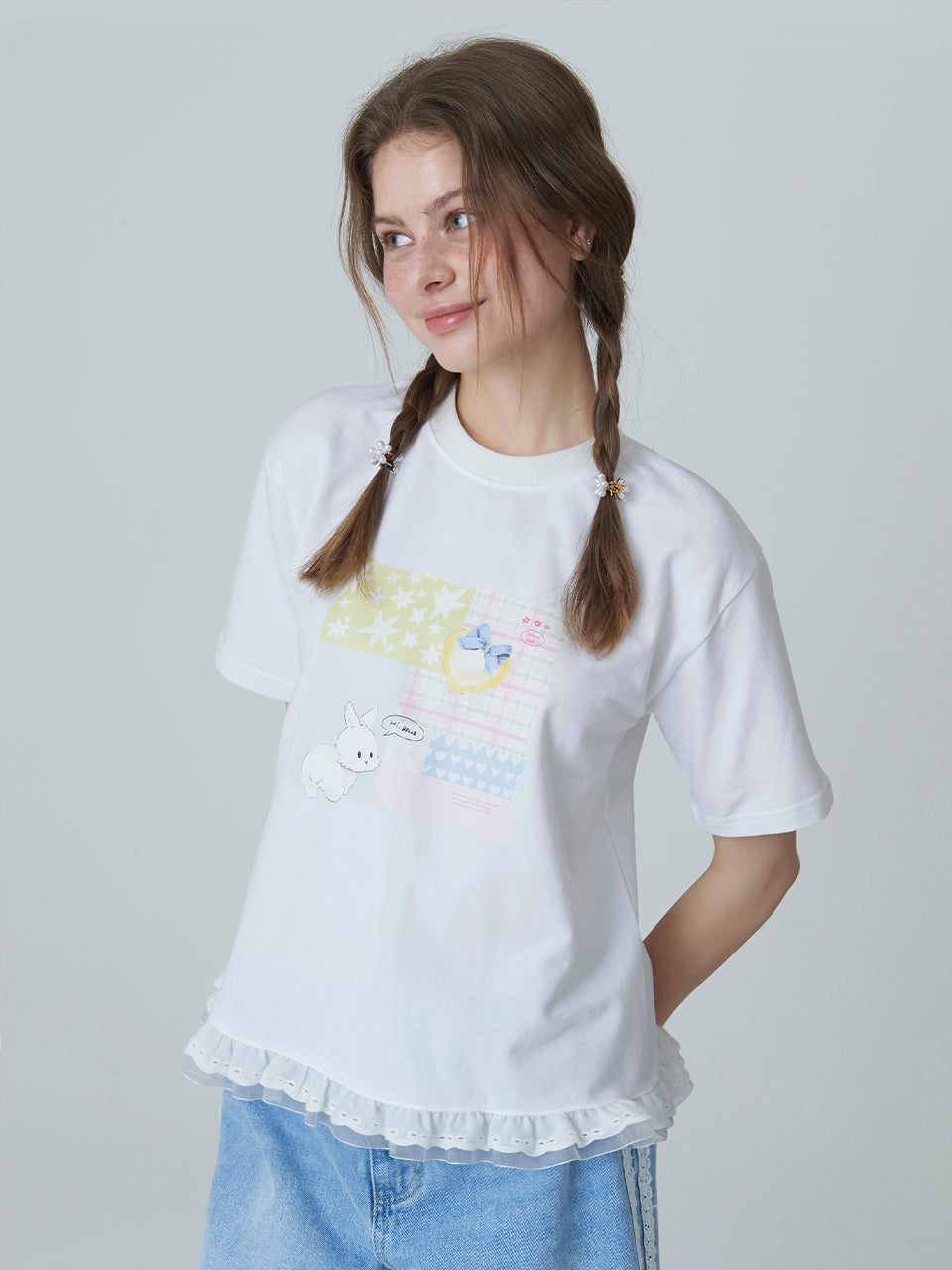 adorebelle-ss-25-picnic-rabbit-lace-tshirt-white