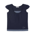 [SUNNECT] Layered Shirring Top - Navy