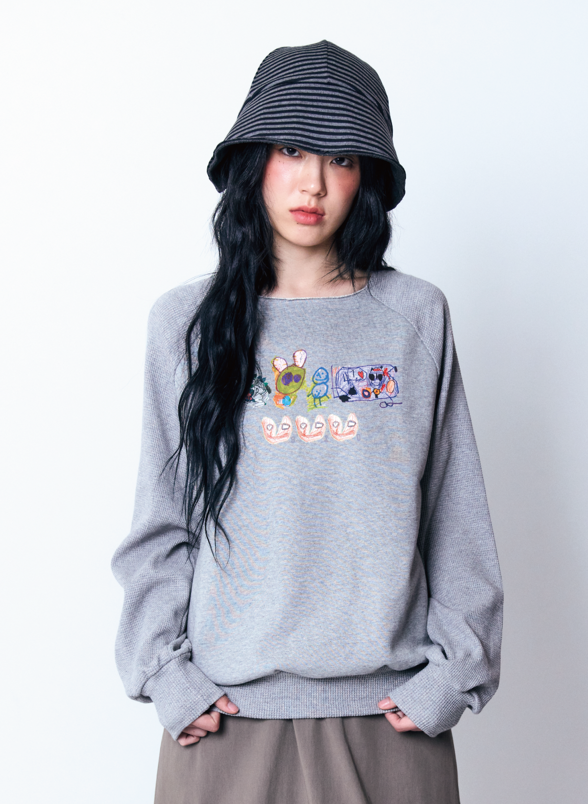 guwolsibil-fw-26-child-waffle-sweatshirt-grey-melange-grey-melange-s