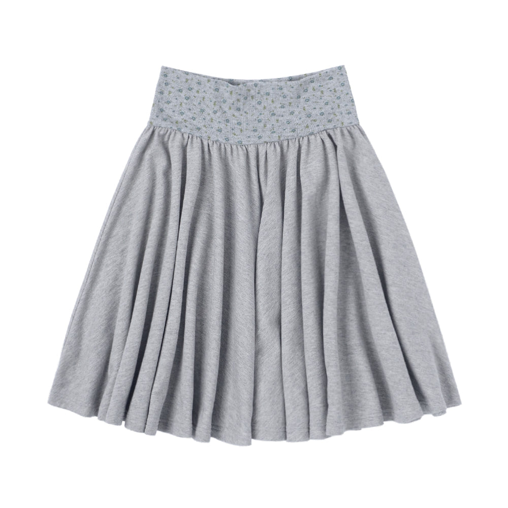 sunnect-ss-26-floral-banded-flare-skirt-heather-grey-heather-grey-s