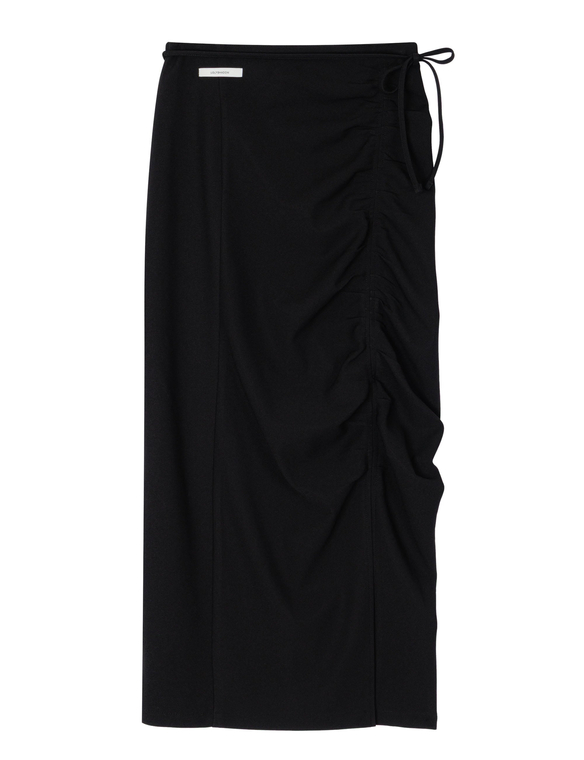 uglyshadow-fw-26-ruched-long-tie-skirt-black-s
