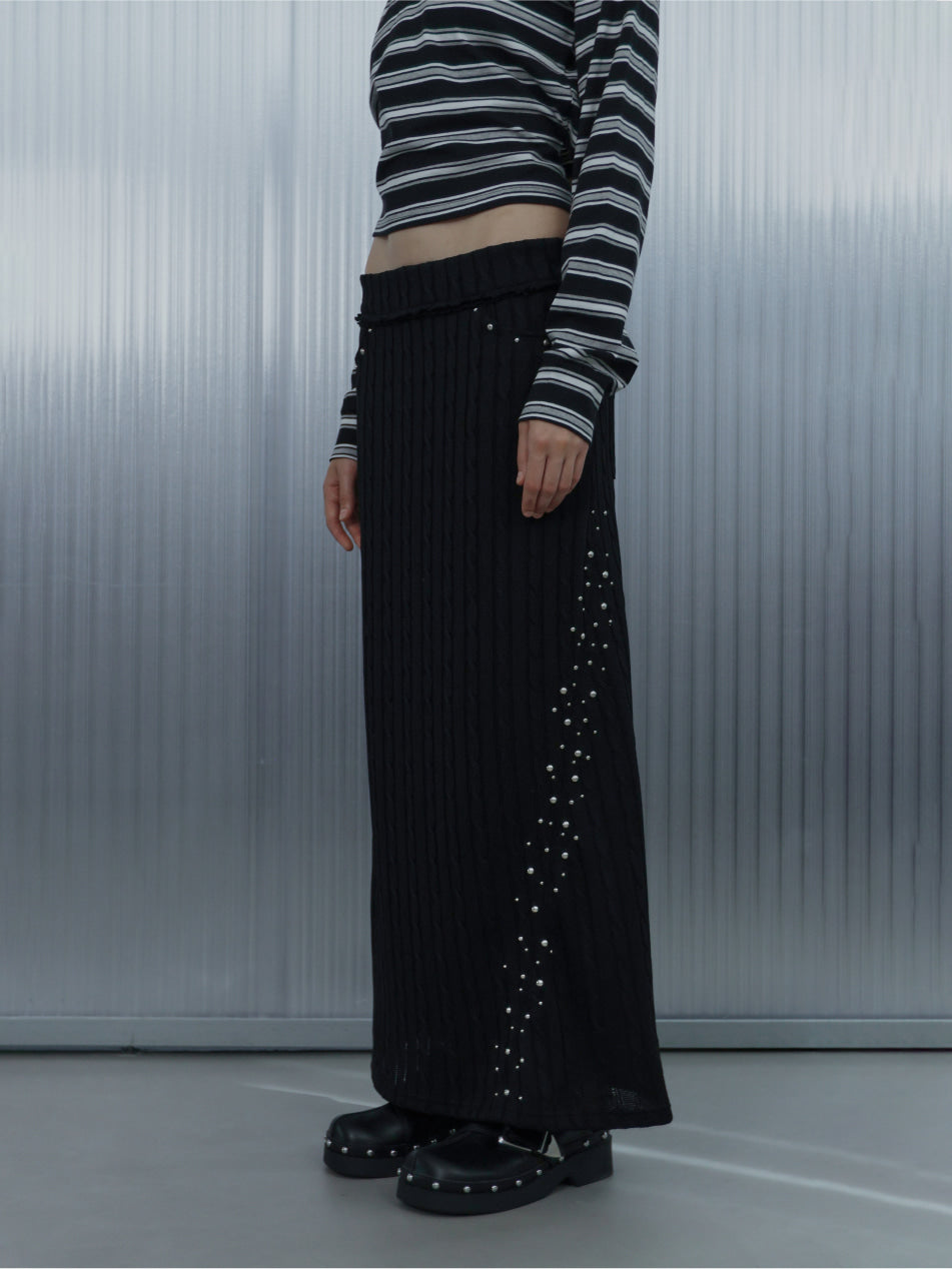 setup-exe-fw-25-knit-studded-long-skirt-black-black-s