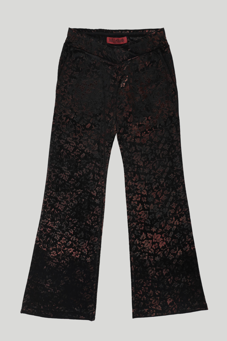 still-lethardy-fw-26-v-waist-velvet-flared-pants-black-black-s