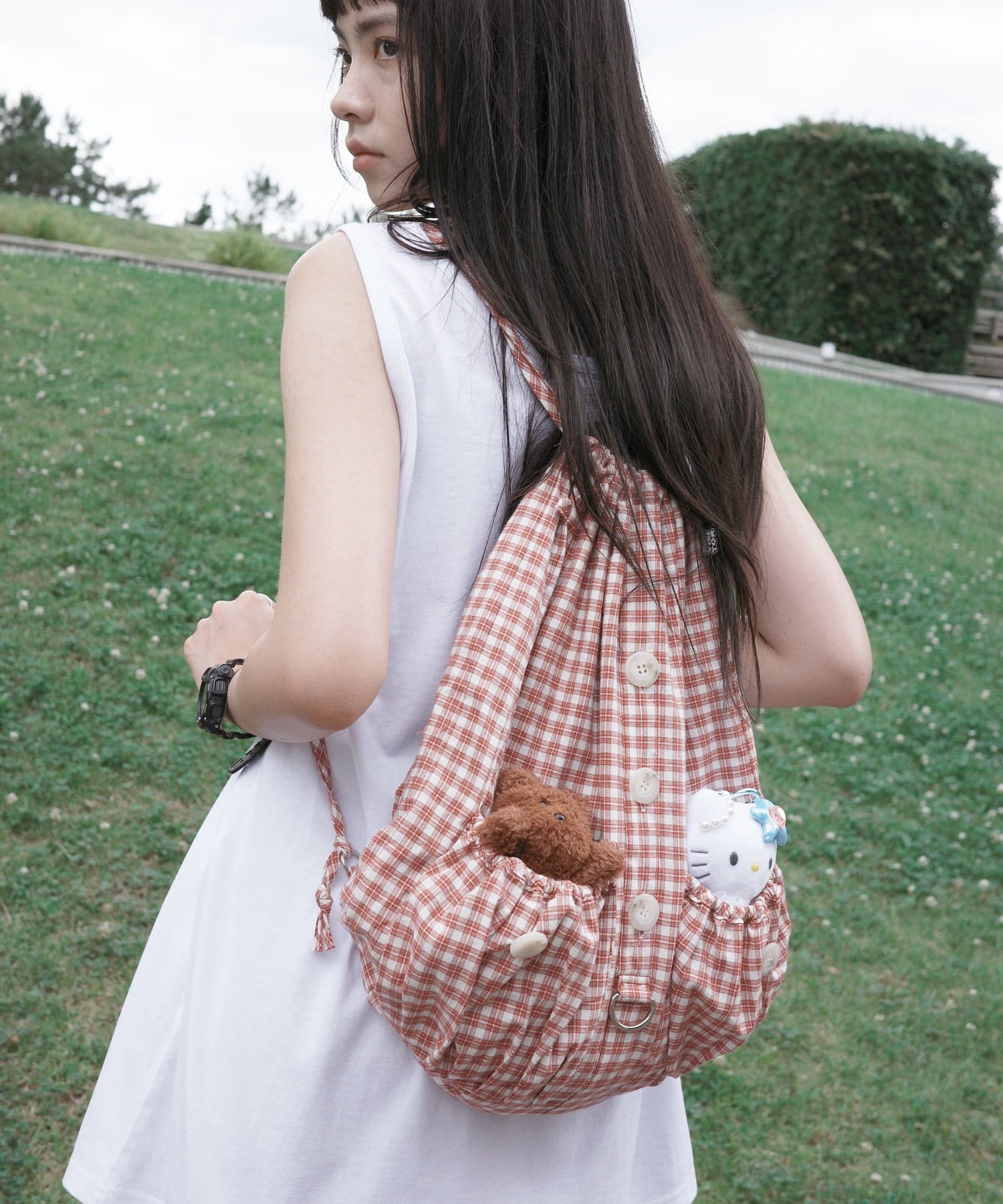 wonder-visitor-ss-25-check-shirt-string-bag-red-red-s