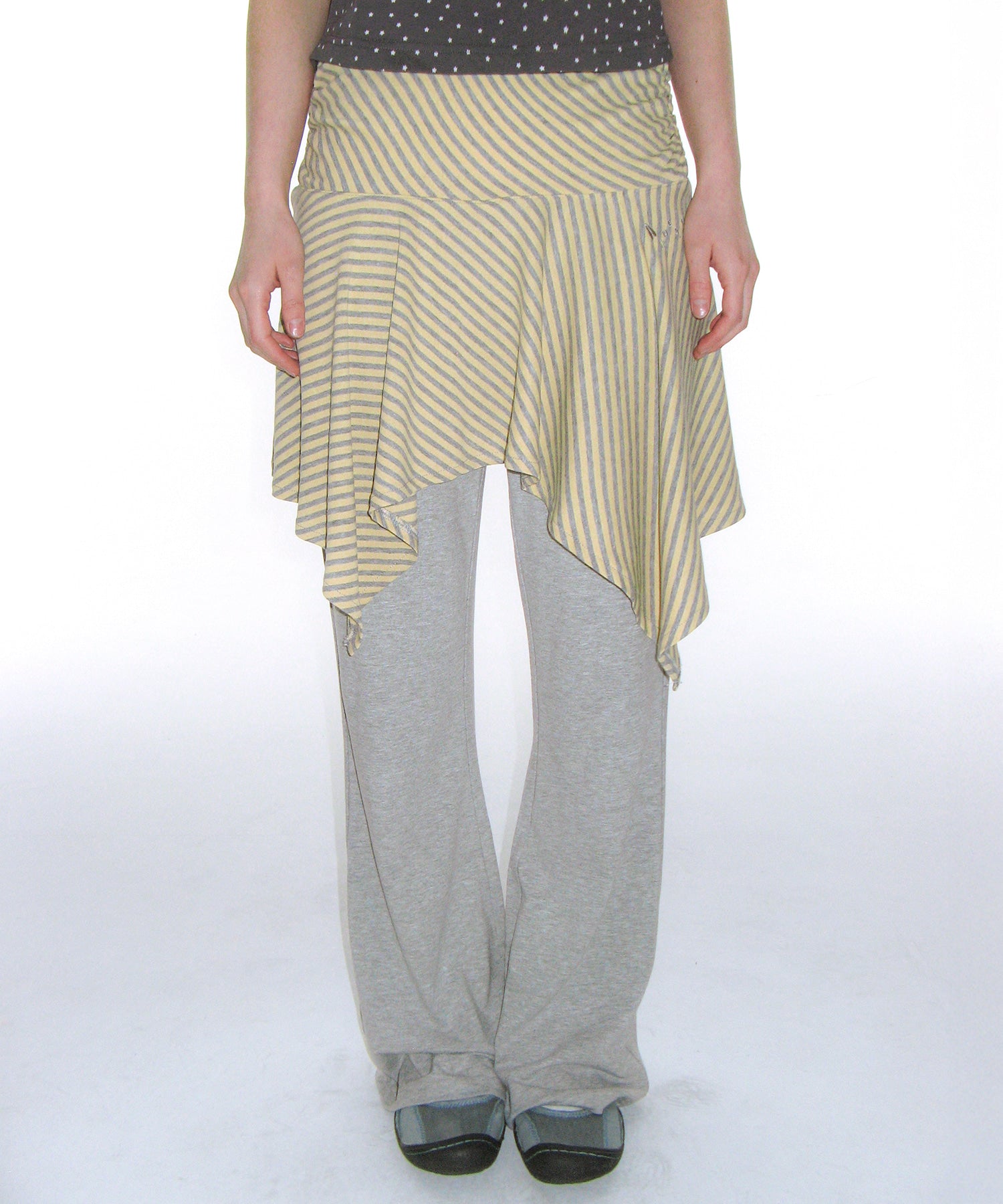 ames-worldwide-ss-26-unbalance-layered-skirt-pants-yellow-yellow-s