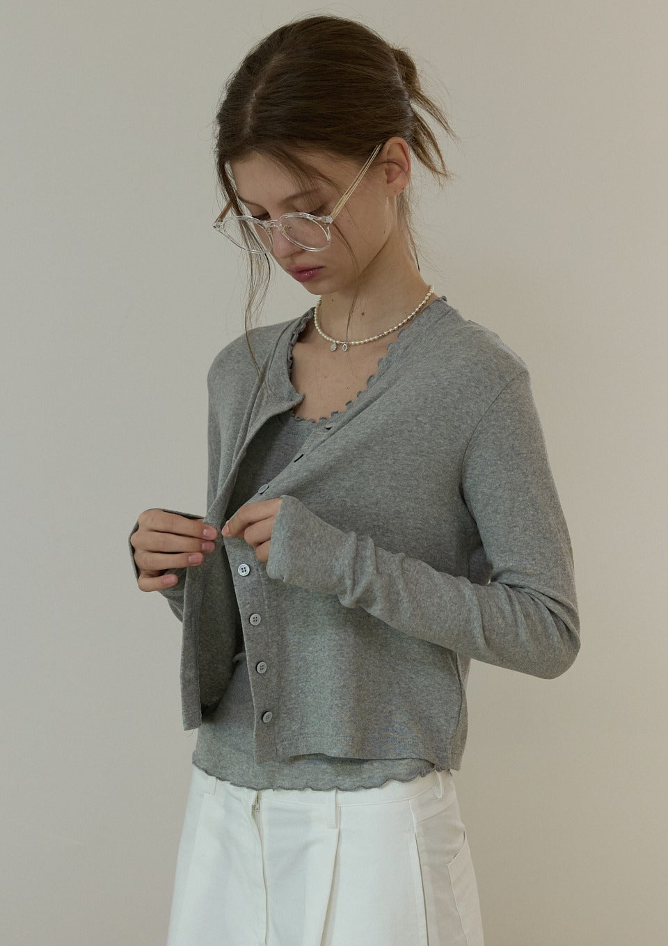 opendoorstudio-ss-26-frill-sleeve-crop-cardigan-solid-gray-gray-s