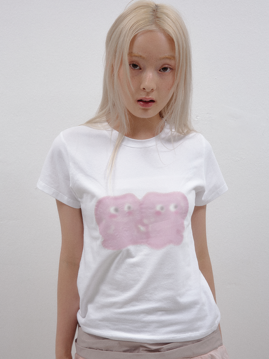 [PORICO] TWIN PORI _HALF_T_BABY PINK