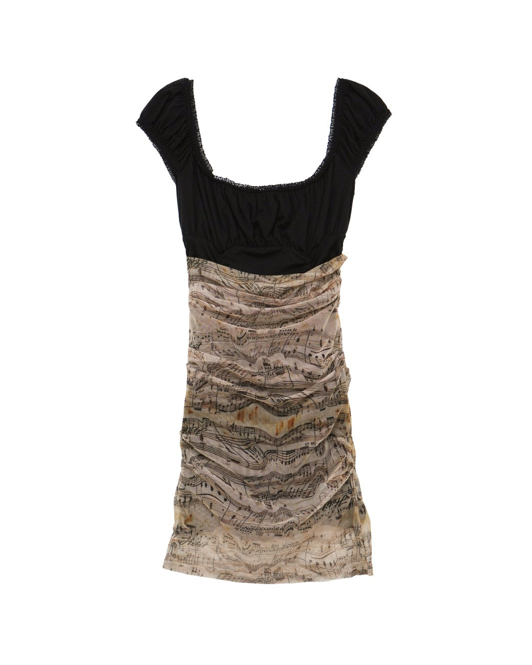 hetit-fw-26-music-print-shirring-mini-dress-black-black-s