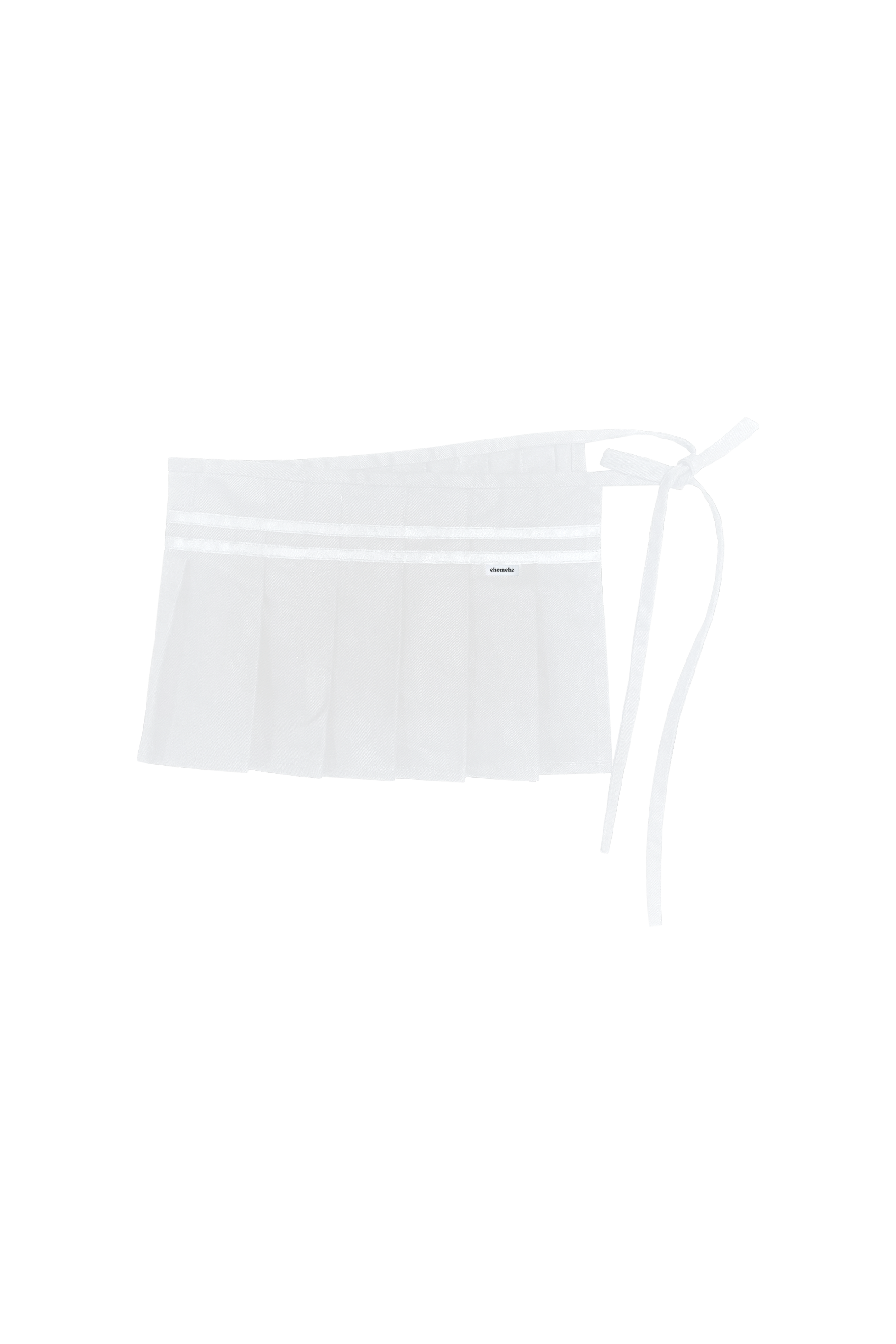 chemehc-fw-24-mini-pleats-layered-skirt-white