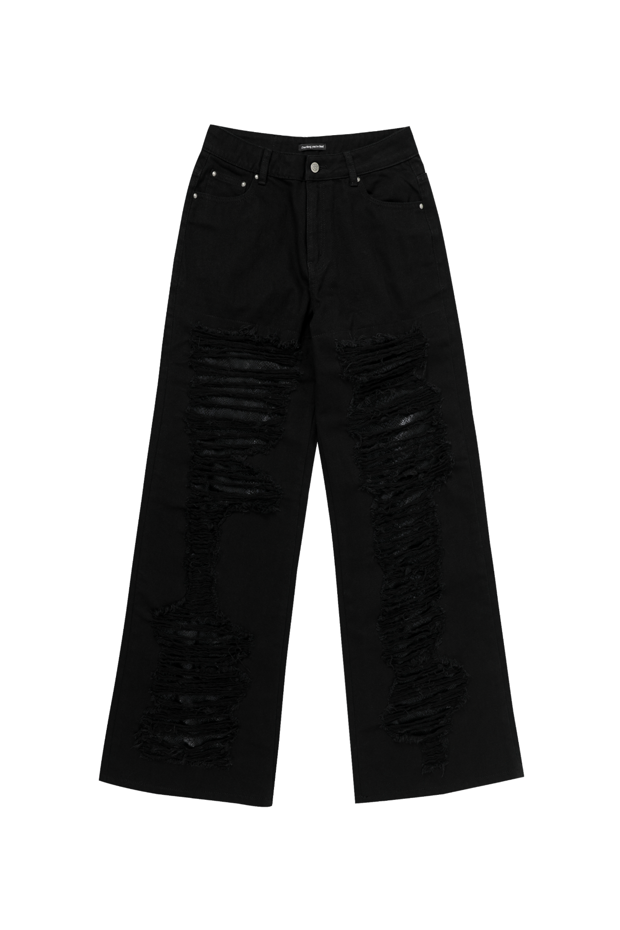 darling-you-are-bad-ss-26-damaged-python-wide-denim-pants-black-black-s