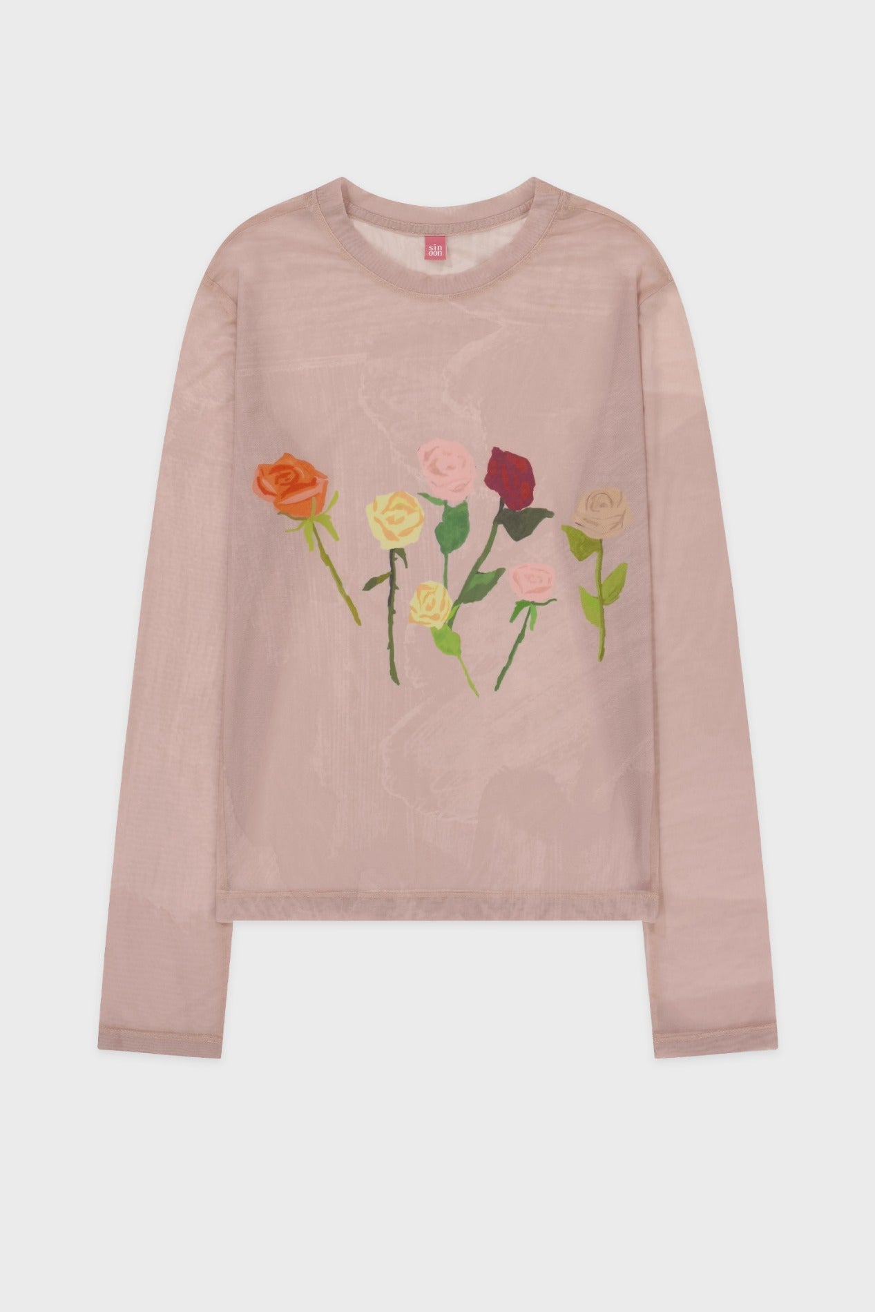sinoon-fw-25-sn-texture-flower-long-sleeve-pink-pink-s
