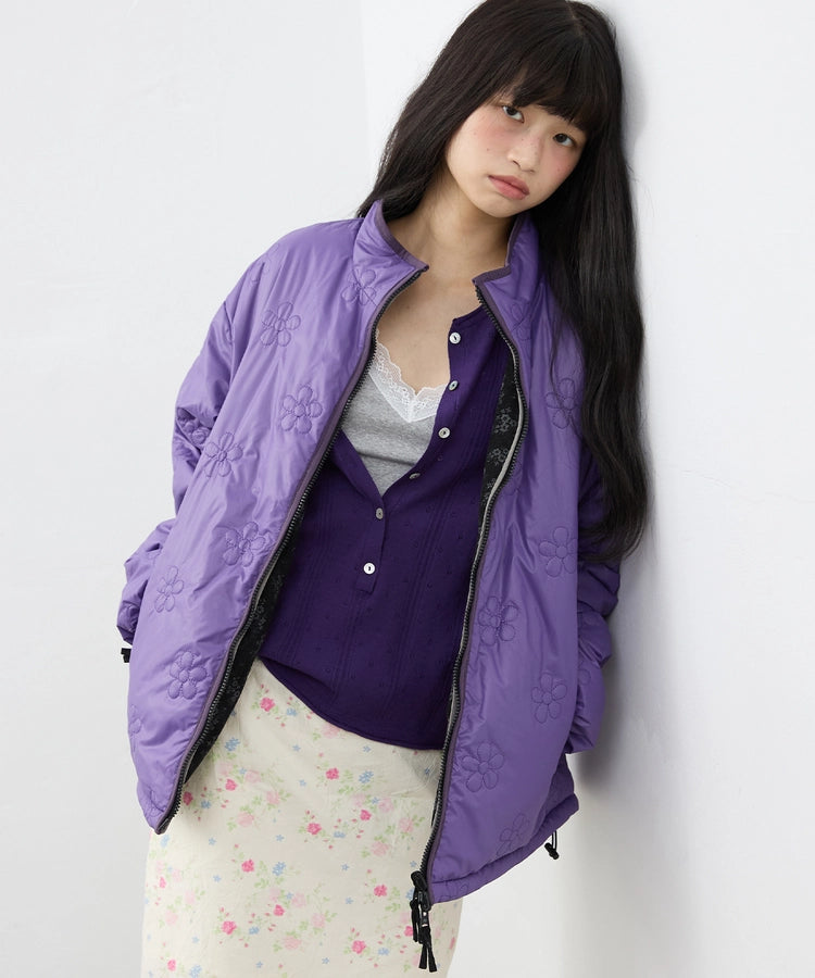 hokuspokus-fw-26-twin-flower-reversible-padded-jacket-purple-purple-s