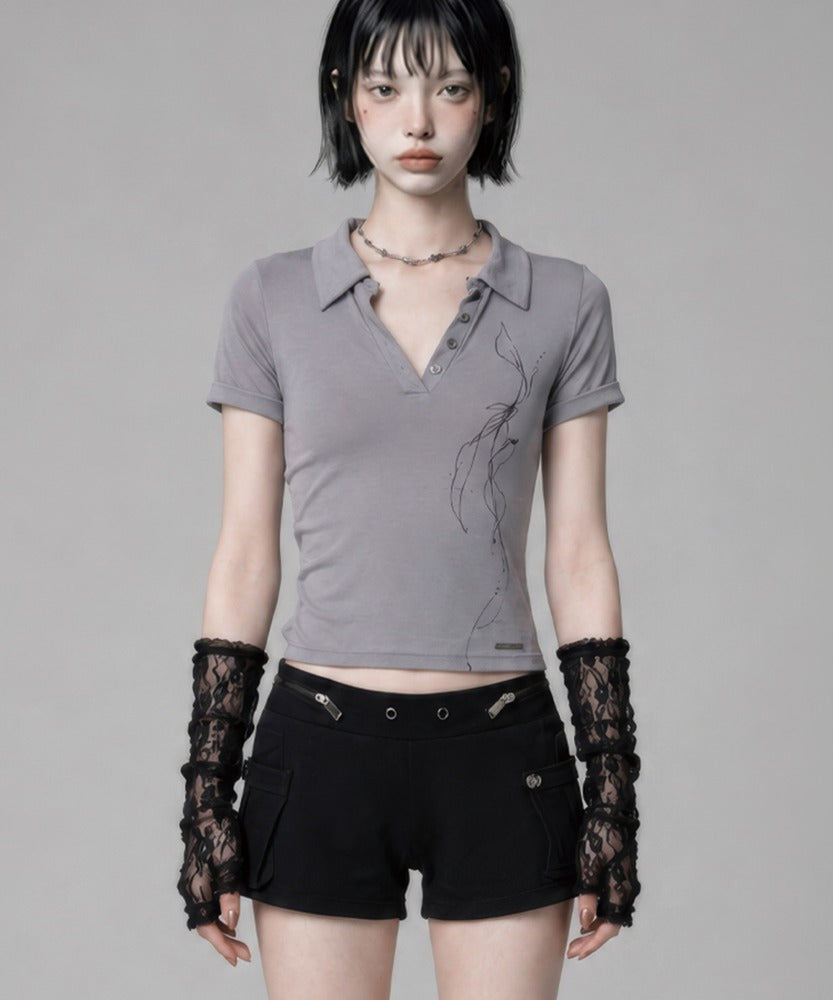 etre-au-sommet-ss-26-rib-collar-roll-up-shirring-top-gray-gray-s