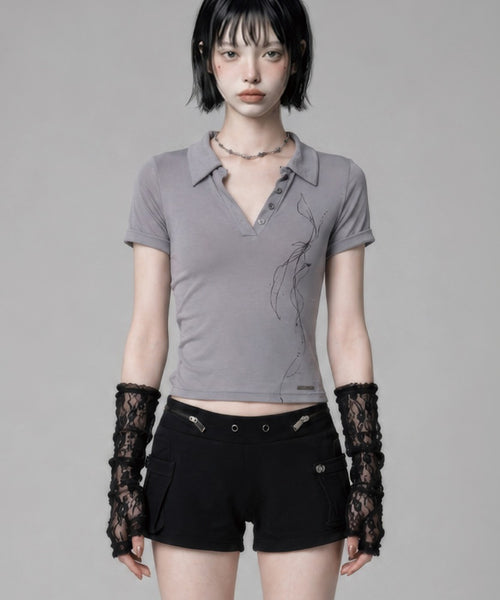 etre-au-sommet-ss-26-rib-collar-roll-up-shirring-top-gray-gray-s
