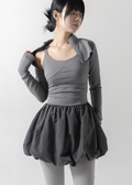 woohwa-fw-26-ballet-pumpkin-short-dress-set-grey-gray-s
