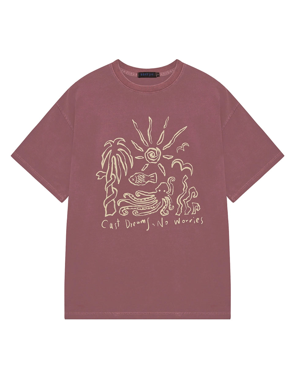 sserpe-ss-25-cast-dreams-no-worries-pigment-half-sleeve-t-coral-pink